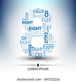 character sort for number  eight logo vector future technology design