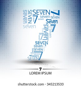 character sort for number  seven logo vector future technology design