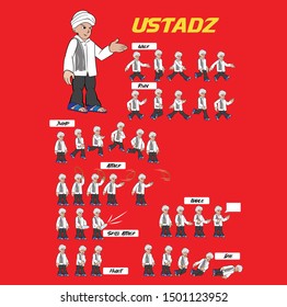 Character Sprite. 2d moslem character. islamic 2d character game