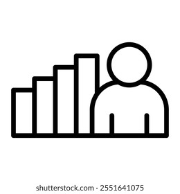 Character Stats Vector Line Icon Design