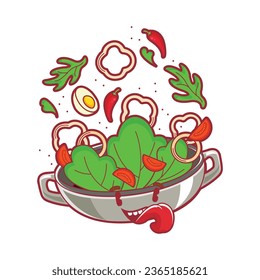 Character stir fried spinach. For tshirt or sticker