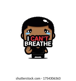 character with stop hand gesture, vector design, I can't breathe concept