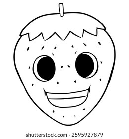 character strawberry illustration hand drawn outline vector