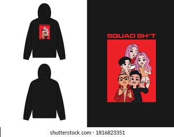 Character Street Wear Design Hoodie
Squad Sh*t Gang