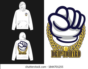 Character Street Wear Hoodie Design
Fist Holding Gold Chains