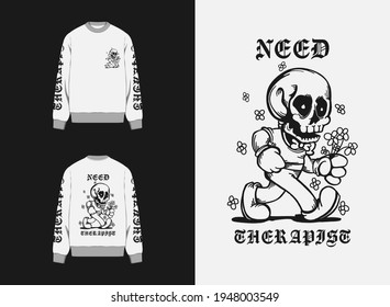 Character Streetwear Graphic Design
illustration of walking skull