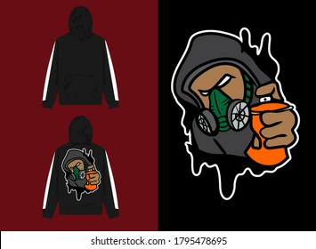 Character Streetwear Hoodie
A man with Spray Paint Design