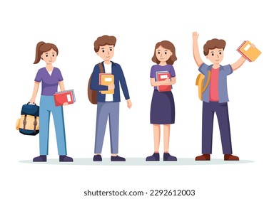 character student. Back to school , university concept vector illustration