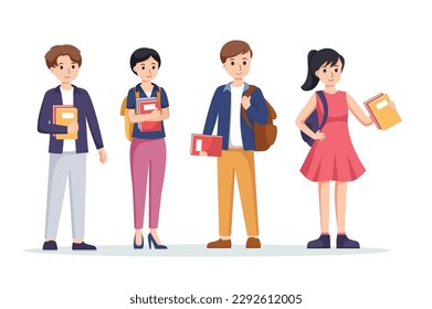 character student. Back to school , university concept vector illustration