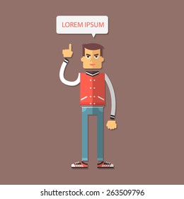 Character - student. flat illustration