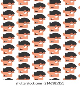 Character style cartoon head design, vector pattern for commercial use.