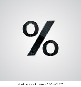 the % character in the style of the phone