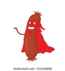 
character superhero sausage vector illustration