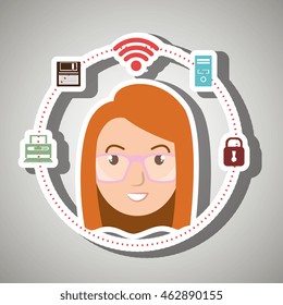 character system connection symbol vector illustration eps 10