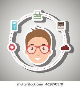 character system connection symbol vector illustration eps 10