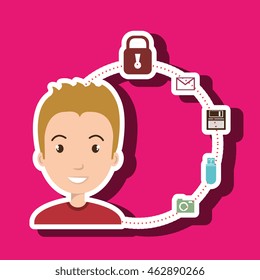 character system connection symbol vector illustration eps 10