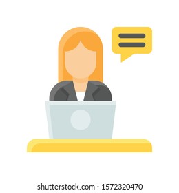 character talking or messaging vector in flat design