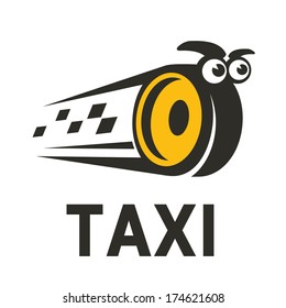 Character taxi logo design template