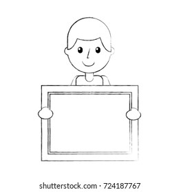 character teacher holding board class element