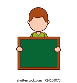 character teacher holding board class element