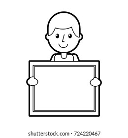 character teacher holding board class element