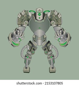 tecnología de caracteres robot guerrero ciborg en segundo plano, Perfecto para mascota, diseño de camisetas, adhesivo, afiche, mercancía y logotipo de deporte electrónico y