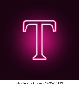 character text icon. Elements of web in neon style icons. Simple icon for websites, web design, mobile app, info graphics