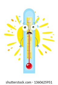 character thermometer which is hot