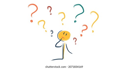 the character thinks about important things, cannot find the answer to the question. decision-making process, reflection
