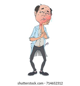 Character with a toothache. One of the set. Number 3.