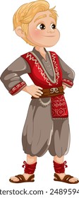 A character in traditional folk attire