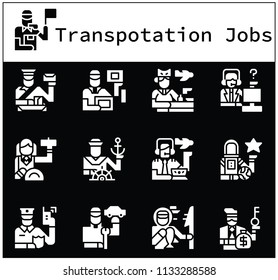 Character of Transpotation Jobs icon set vector art eps10