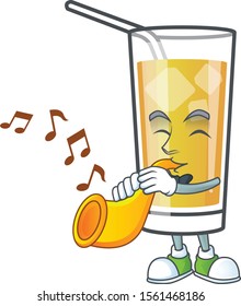 Character with trumpet in the apple cider cartoon