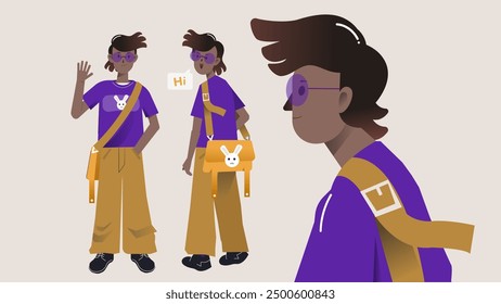 character turn around : Boy