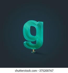 Character from a typeset made by glass, vector