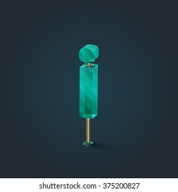 Character from a typeset made by glass, vector