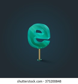 Character from a typeset made by glass, vector