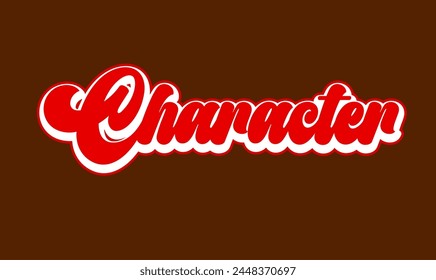 Character typography vector design concept