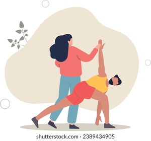 Character Undergo Personalized Training Sessions With A Personal Coach, Receiving Tailored Guidance, Motivation.yoga and balance.flat vector illustration