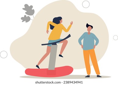 Character Undergo Personalized Training Sessions With A Personal Coach, Receiving Tailored Guidance, Motivation.running on the track.flat vector illustration