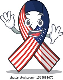 Character usa ribbon isolated on the waving