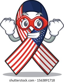 Character usa ribbon isolated on the super hero