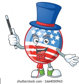 A character of USA stripes balloon performance as a Magician