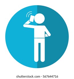 character user smartphone talking call shadow