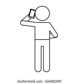 character user smartphone talking call linear