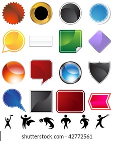 Character variety set isolated on a white background.