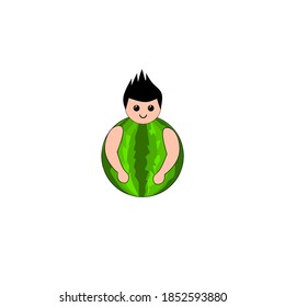 Character vector design for fruit theme, perfect for designs for kids t-shirts, or stickers, key chains