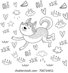 Character vector illustration of cute dog
