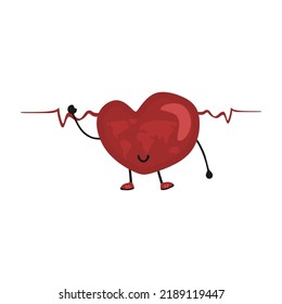 character vector, world heart day, flat cartoon design style.