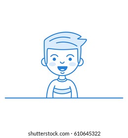 Character with very happy face. Linear design. Vector illustration. EPS10
